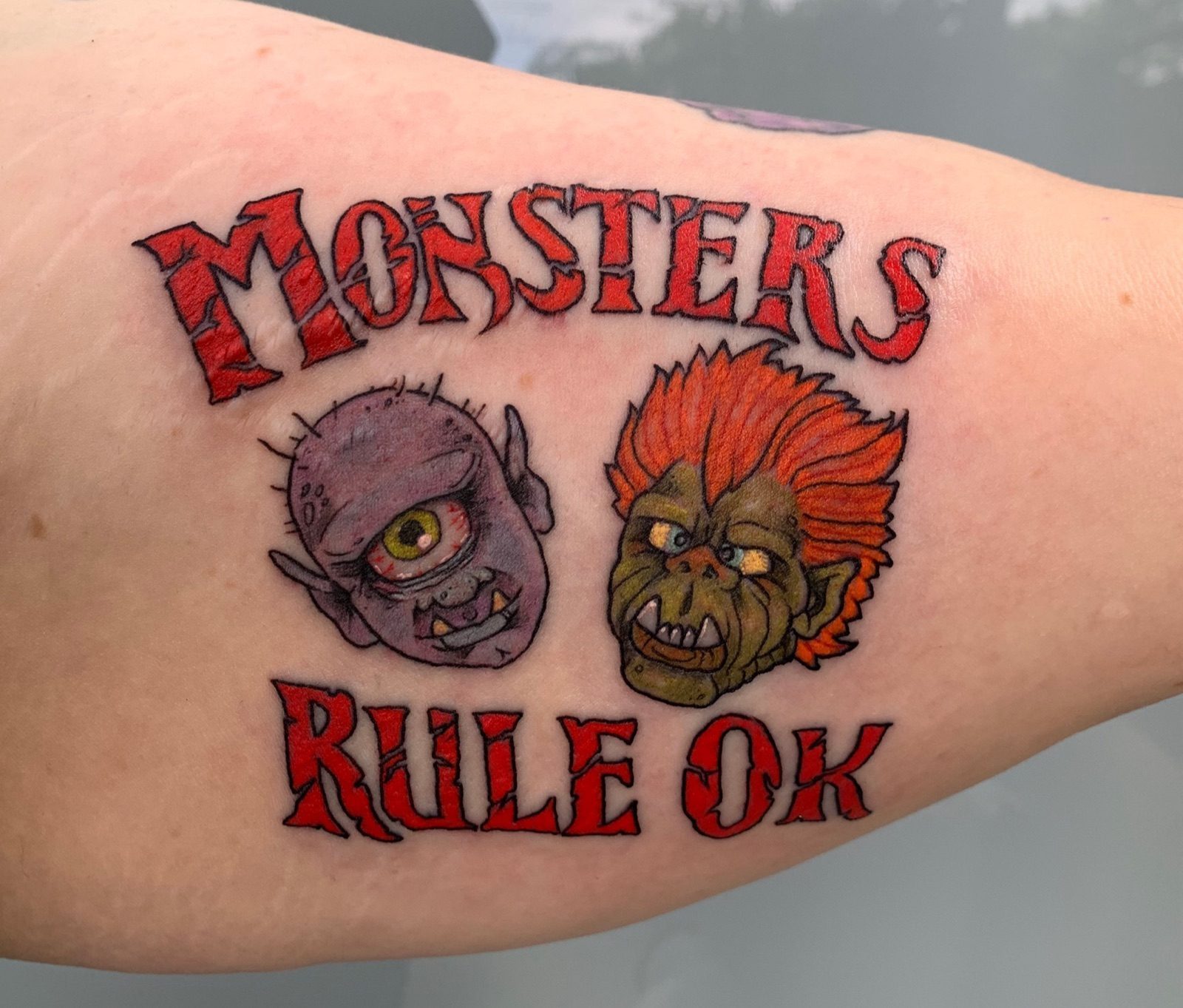 Color Monsters Rule OK tattoo by Agnes Hamilton